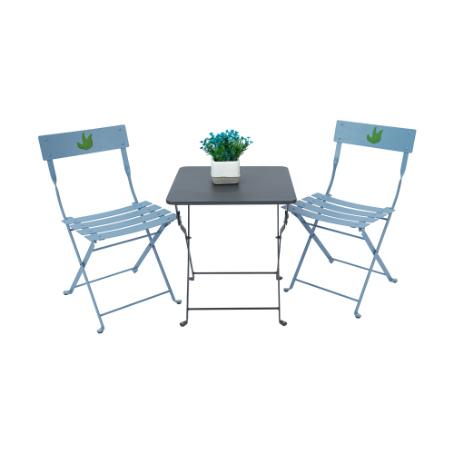 Outdoor Kids Set Square Table and Slat Chairs